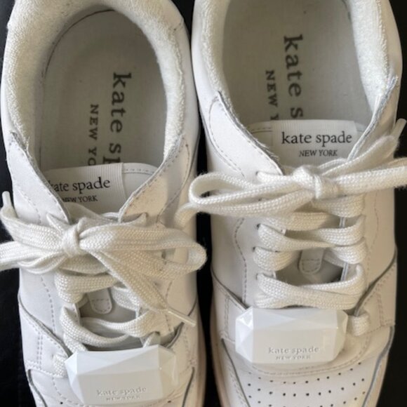 Kate Spade Tennis Shoes 7.5 White leather - Picture 7 of 10